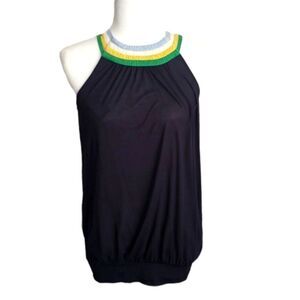 Bcbgmaxazria Navy Striped Tank Top